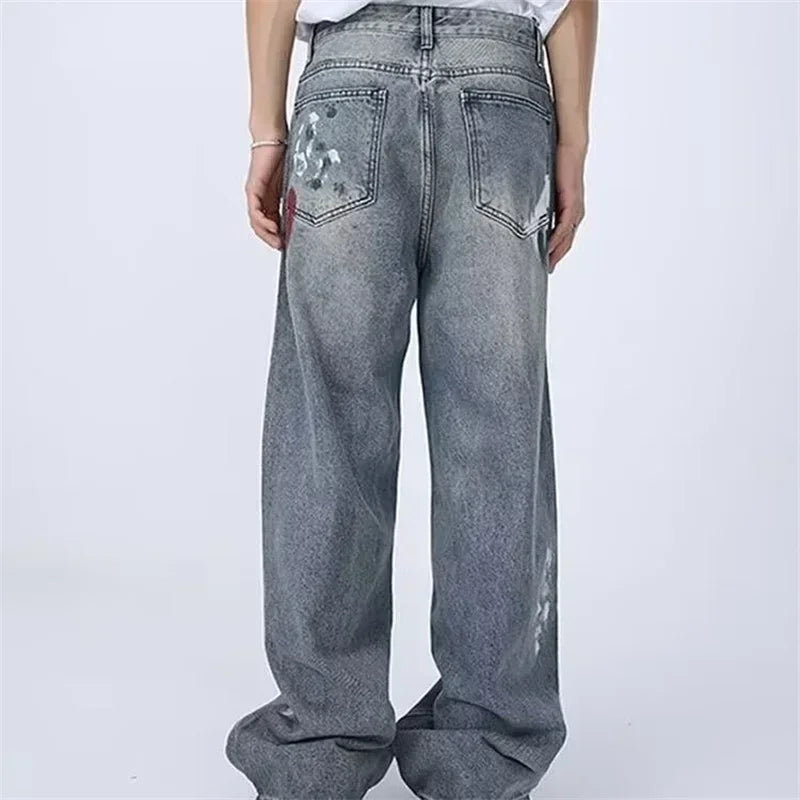 Painters Brush Distressed Baggy Jeans — vista laterale
