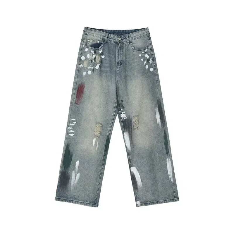 Painters Brush Distressed Baggy Jeans — dettaglio del tessuto