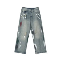 Painters Brush Distressed Baggy Jeans — dettaglio del tessuto