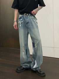 Painters Brush Distressed Baggy Jeans — vista frontale