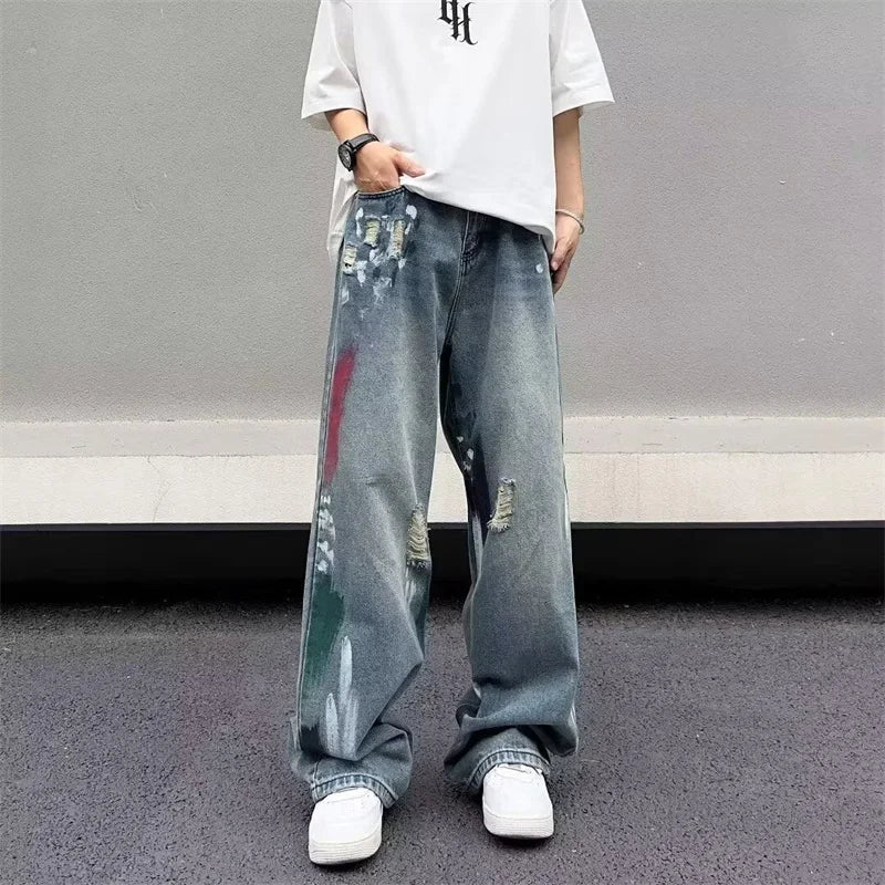 Painters Brush Distressed Baggy Jeans — vista posteriore