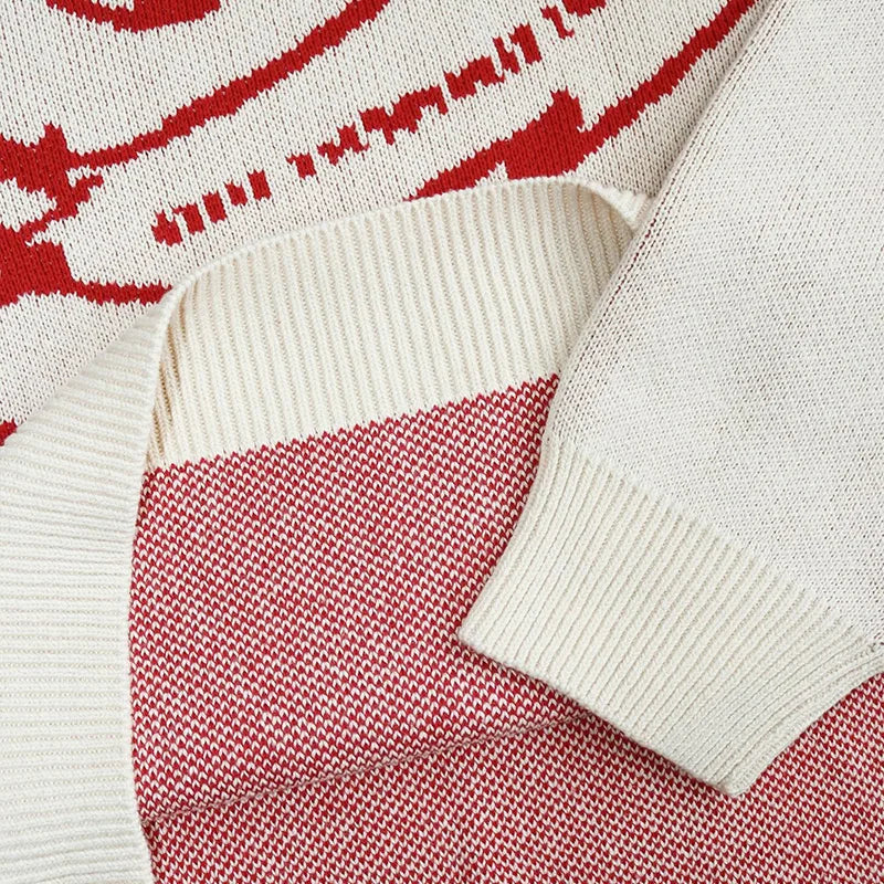 Paper Planes Crewneck Knitted Sweater — vista laterale