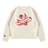 Y2K Paper Planes Crewneck Knitted Sweater