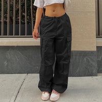 Parachute Cargo Pants Black — vista posteriore