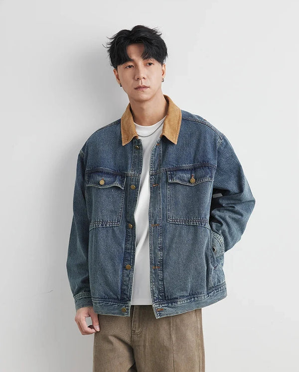 Y2K Patchwork Denim Washed Jacket