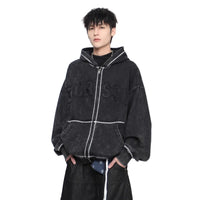 Patchwork Embroidered Zip Up Hoodie — dettaglio della stampa