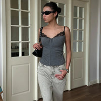 Patchwork Lace Club Cami Top — vista laterale