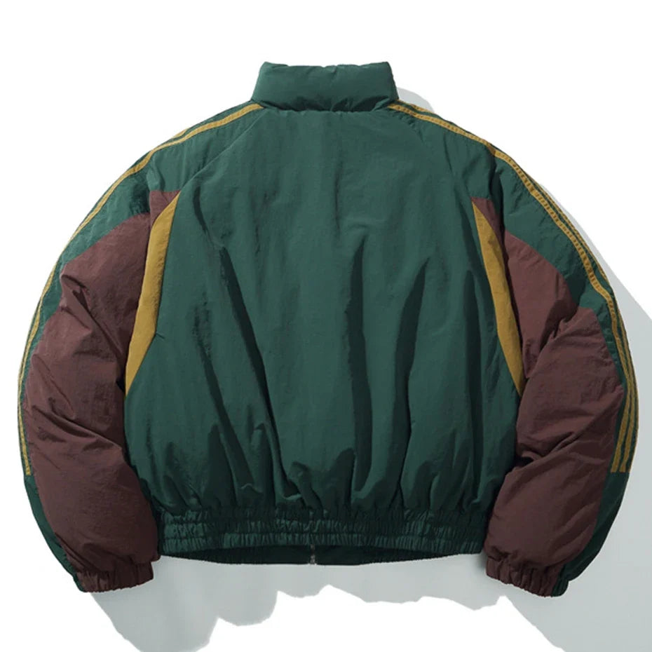 Patchwork Puffer Jacket Coat — dettaglio della stampa