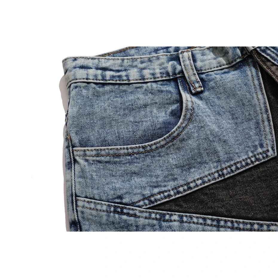 Patchwork Star Denim Shorts Jorts — in alternativa