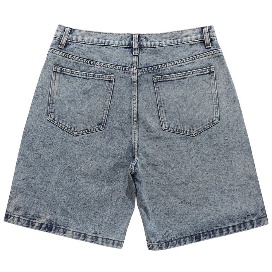 Patchwork Star Denim Shorts Jorts — dettaglio della stampa