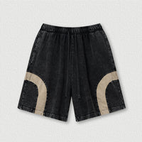 Patchwork Washed Cotton Shorts — vista frontale