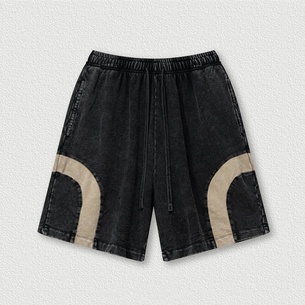 Patchwork Washed Cotton Shorts — vista frontale