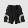 Y2K Patchwork Washed Cotton Shorts