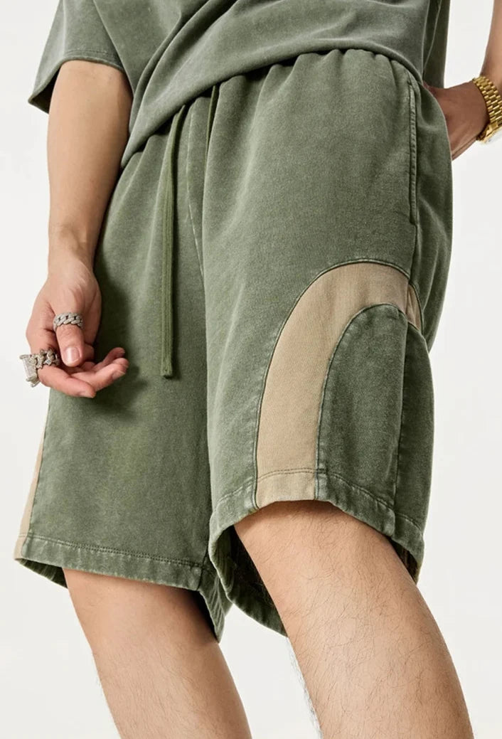 Patchwork Washed Cotton Shorts — vista completa
