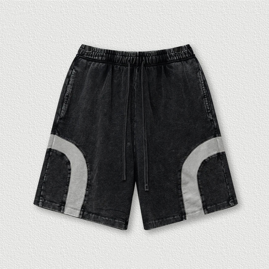 Patchwork Washed Cotton Shorts — vista posteriore