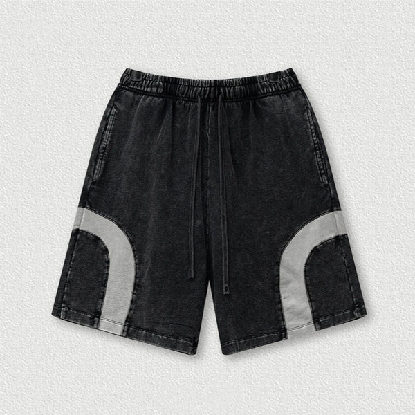 Y2K Patchwork Washed Cotton Shorts