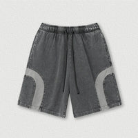 Patchwork Washed Cotton Shorts — dettaglio