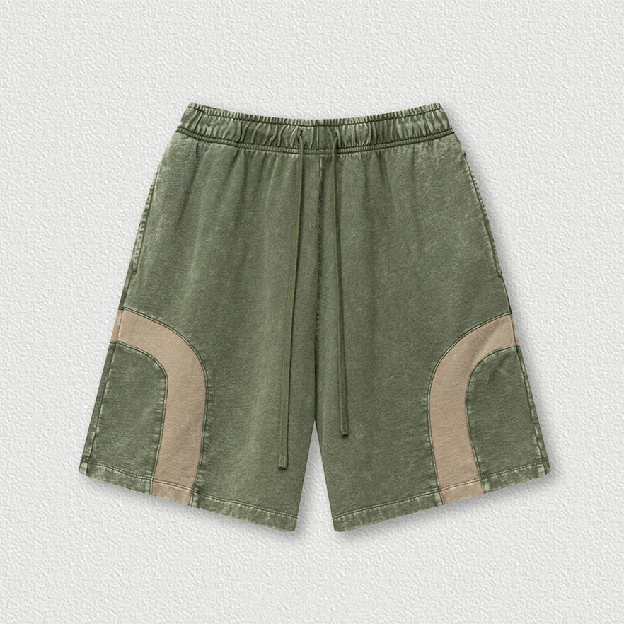 Patchwork Washed Cotton Shorts — dettaglio della stampa