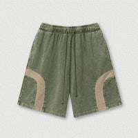 Patchwork Washed Cotton Shorts — dettaglio della stampa