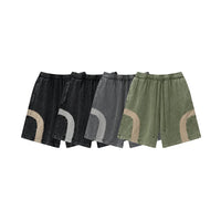 Patchwork Washed Cotton Shorts — vista posteriore