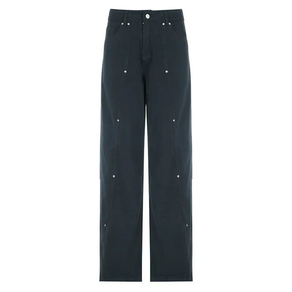 Patchwork Workwear Baggy Jeans — vista frontale