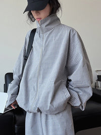 Plaid Baggy Casual Jacket Coat — vista posteriore