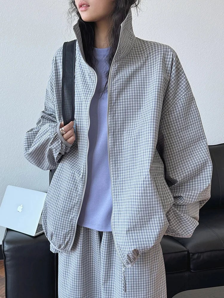 Plaid Baggy Casual Jacket Coat — in alternativa