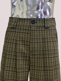 Plaid Gingham High Waist Jorts — vista posteriore