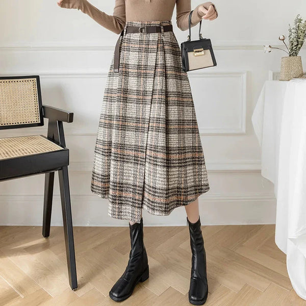 Y2K Plaid High Waist Half Skirt