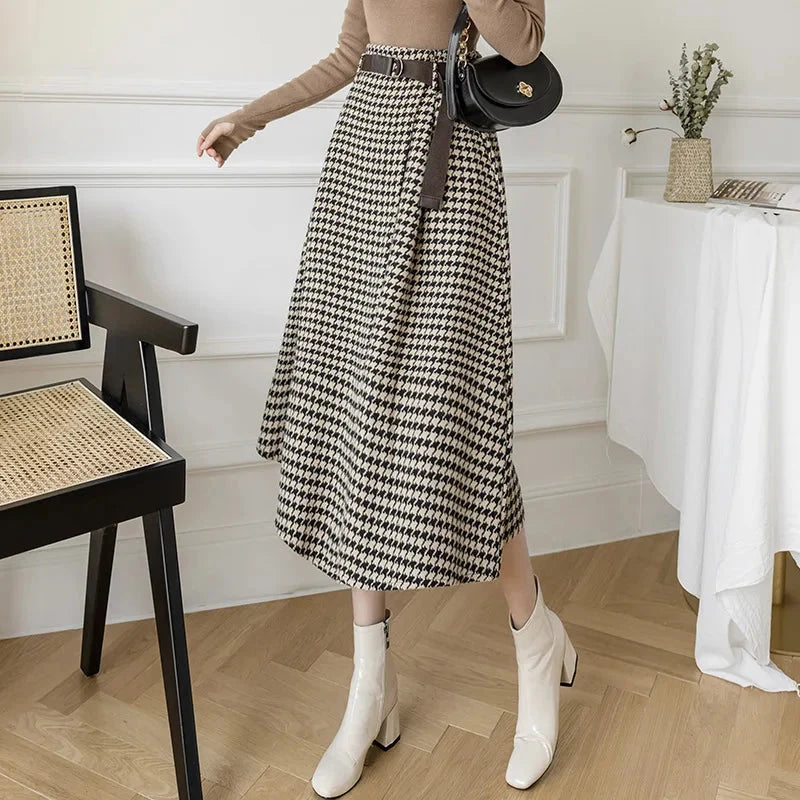 Plaid High Waist Half Skirt — dettaglio