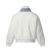 Plaid Inside Collar Mock Two Piece Jacket — dettaglio della stampa