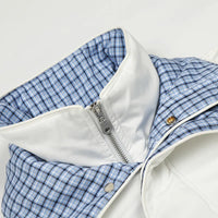 Plaid Inside Collar Mock Two Piece Jacket — in alternativa