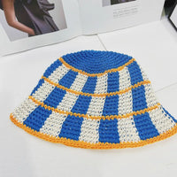 Plaid Knit Bucket Hat — vista posteriore