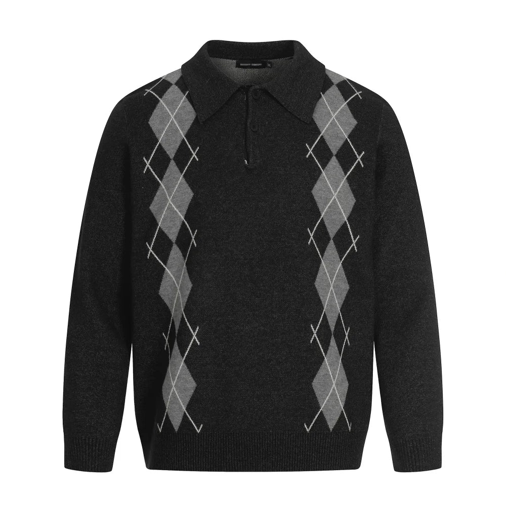 Plaid Knitted Collared Sweater — in alternativa