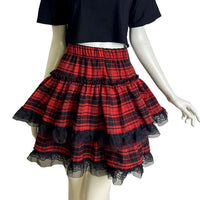 Plaid Layered Mini Skirt — dettaglio della stampa
