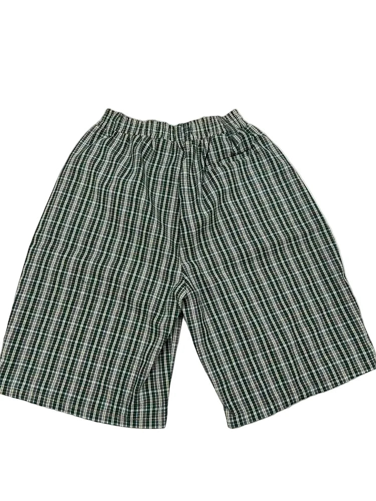 Plaid Thin Long Shorts Jorts — in alternativa