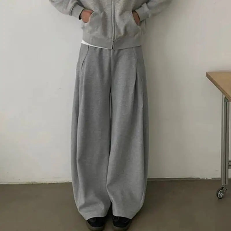 Pleated Design Wide Leg Sweatpants Joggers Trousers — dettaglio della stampa