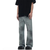Pleated Slight Flare Baggy Jeans — vista laterale
