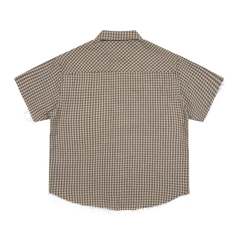Pocket Plaid Reversible Short Sleeve Shirt — vista posteriore