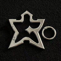Pointed Star Belt Loop Carabiner Keychain — vista posteriore