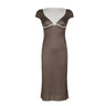 Y2K Polka Dot V Neck Midi Dress