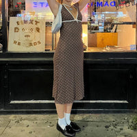 Polka Dot V Neck Midi Dress — vista posteriore