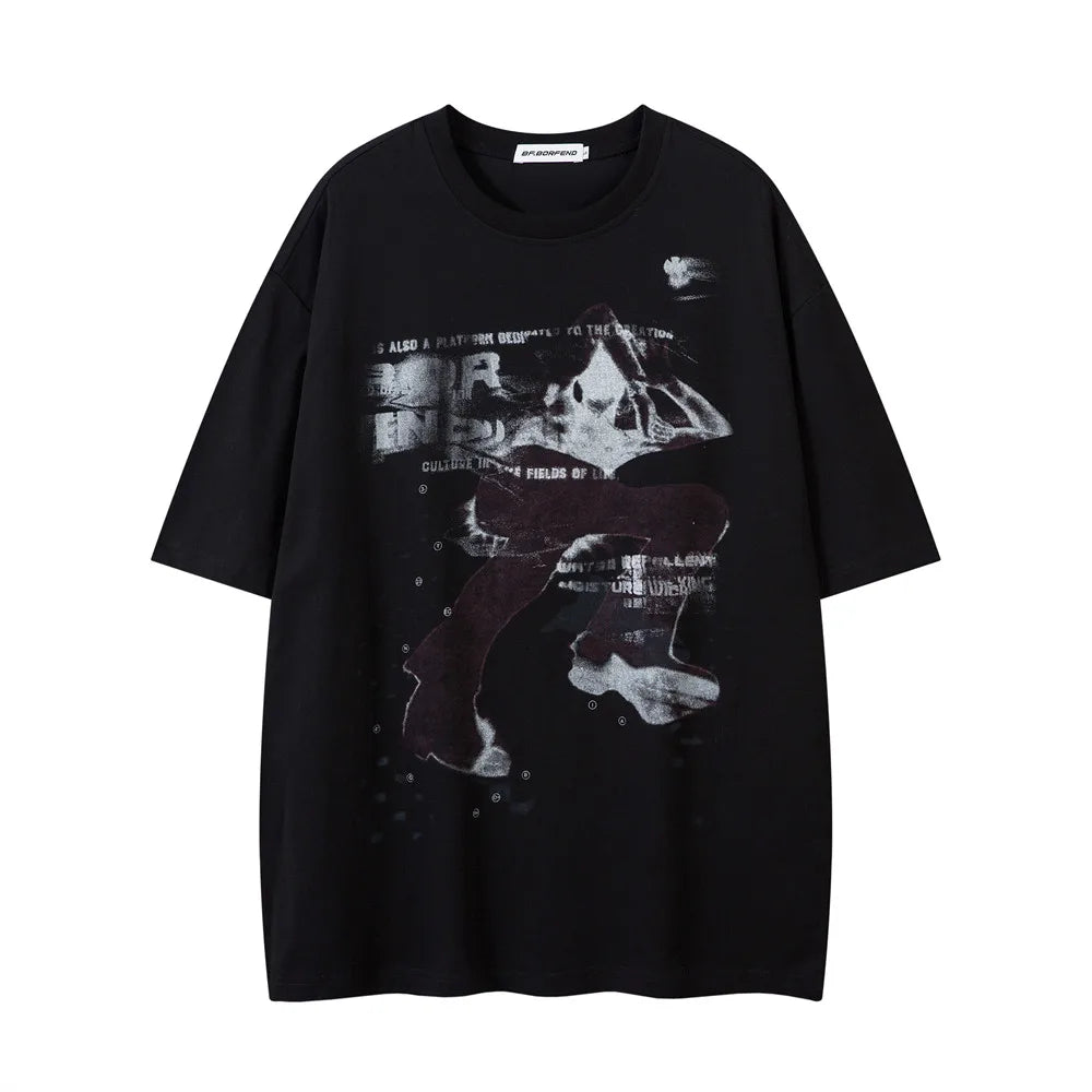 Portrait Print Graphic T shirt — vista posteriore