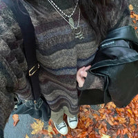 Preppy Grunge Striped Knitted Sweater — in alternativa
