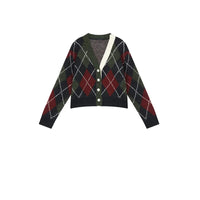 Preppy V Neck Cardigan Sweater — vista posteriore