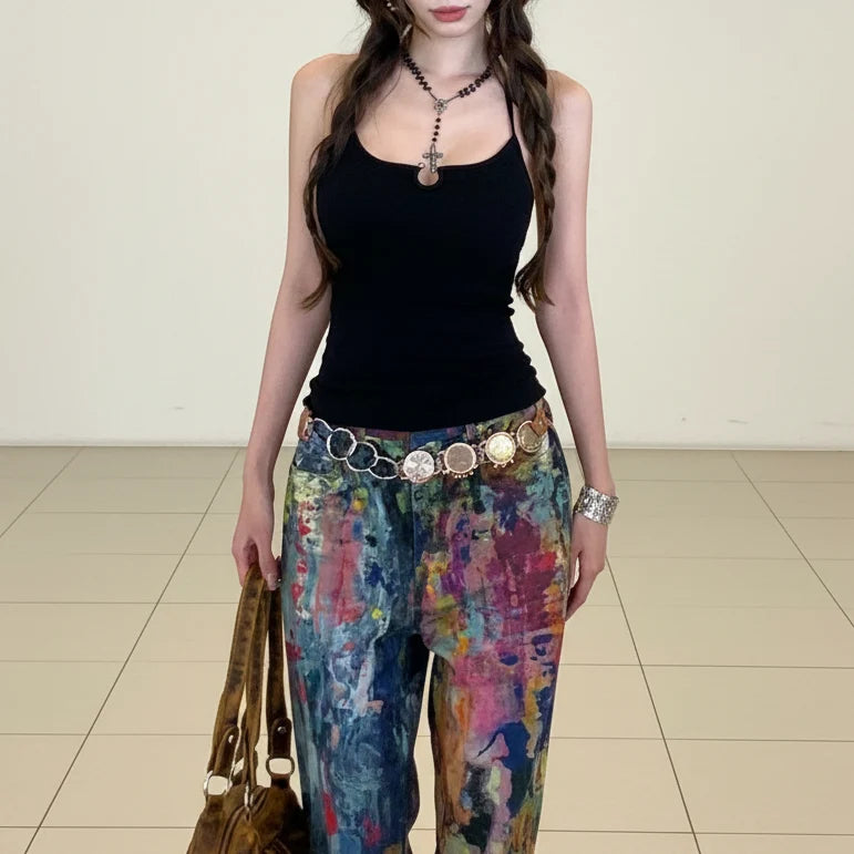 Pretty Girl Aesthetic Halter Top — vista frontale