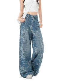 Printed Retro Floral Denim High Waist Jeans — in alternativa