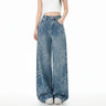 Y2K Printed Retro Floral Denim High Waist Jeans
