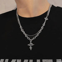 Punk Black Flame Cross Necklace — in alternativa