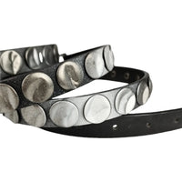 Punk Double Loop Studded Leather Belt — dettaglio